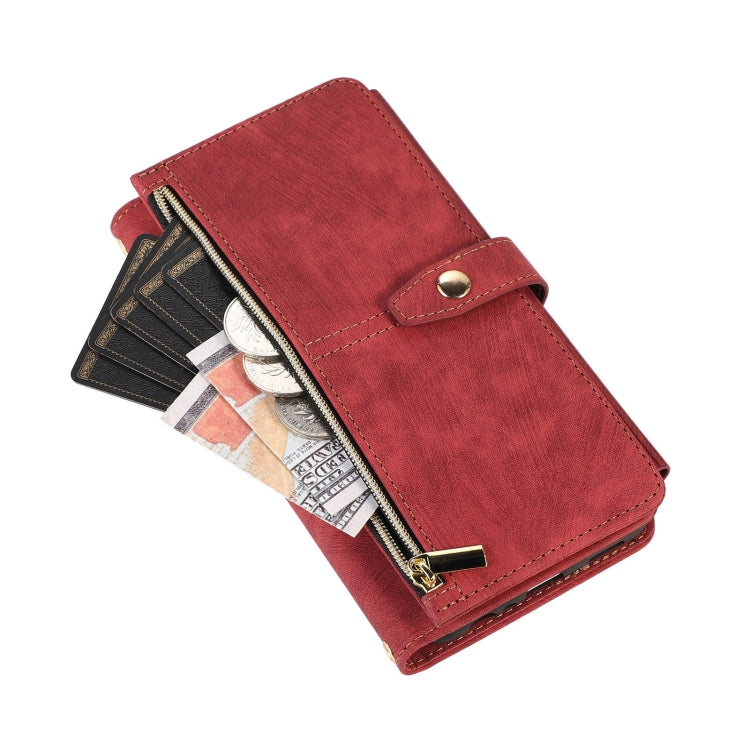 For Samsung Galaxy A13 4G / 5G / A04 / A04s Dream 9-Card Wallet Zipper Bag Leather Phone Case(Red) - free shipping - PMC TechLife - Order now!