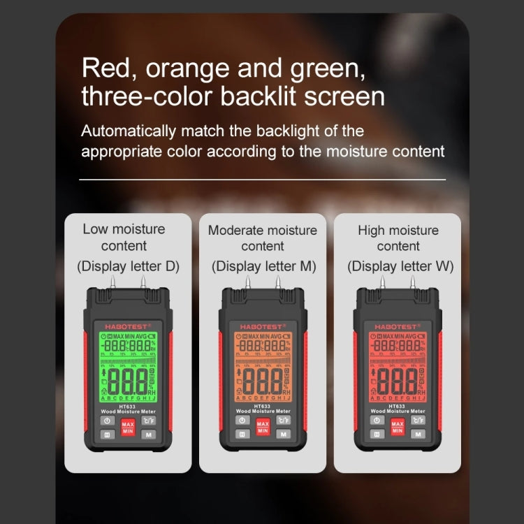HABOTEST HT633 Portable Multifunctional Digital Display Wood Moisture Detector - PH & Moisture Meter by HABOTEST | Online Shopping South Africa | PMC TechLife | Buy Now Pay Later Mobicred