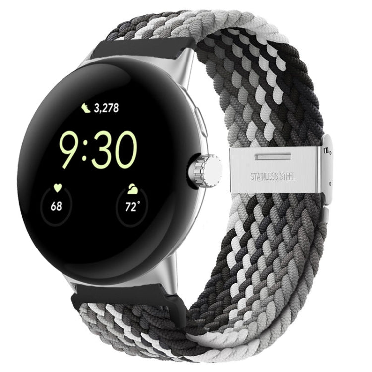 For Google Pixel Watch Metal Buckle Nylon Watch Band(Black Grey) - free shipping - PMC Jewellery - Order now!