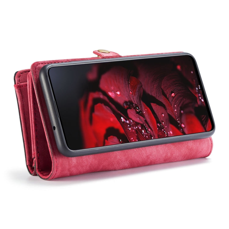 For Galaxy A71 CaseMe Detachable Multifunctional Horizontal Flip Leather Case, with Card Slot & Holder & Zipper Wallet & Photo Frame(Red)