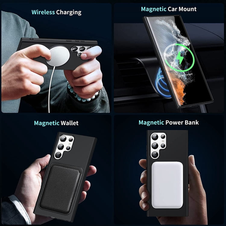 For Samsung Galaxy S23 Ultra 5G MagSafe Magnetic Liquid Silicone Phone Case(Black)