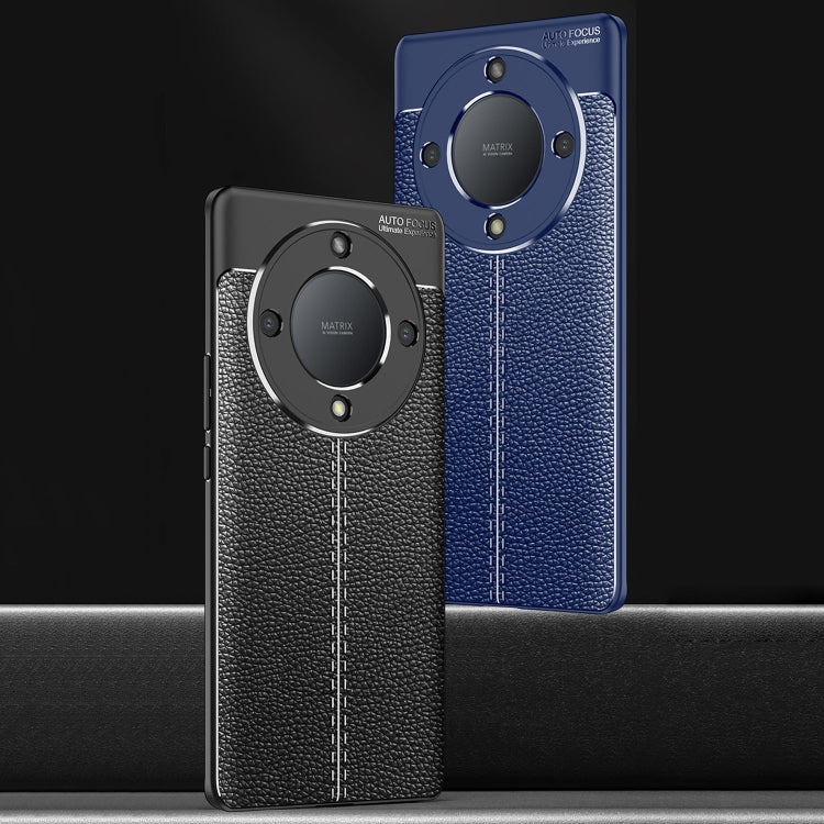 For Honor X9a Litchi Texture Shockproof TPU Phone Case(Blue)
