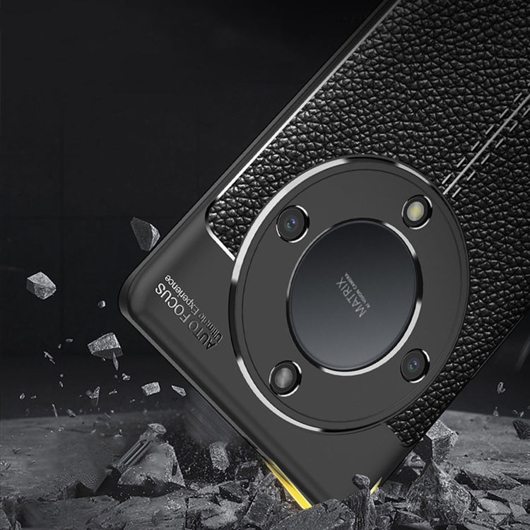 For Honor X9a Litchi Texture Shockproof TPU Phone Case(Blue)