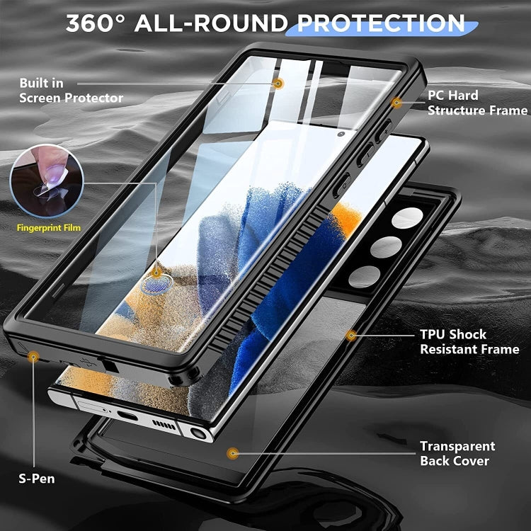 For Samsung Galaxy S23 Ultra 5G RedPepper 360 Full Body Life Waterproof Phone Case(Black) - free shipping - PMC Jewellery - Order now!