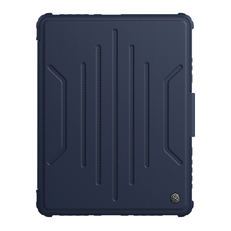 For iPad Pro 12.9 2022 NILLKIN Bumper Snapsafe Multifunctional Leather Tablet Case with Pen Slot(Blue) - free shipping - PMC Jewellery - Order now!