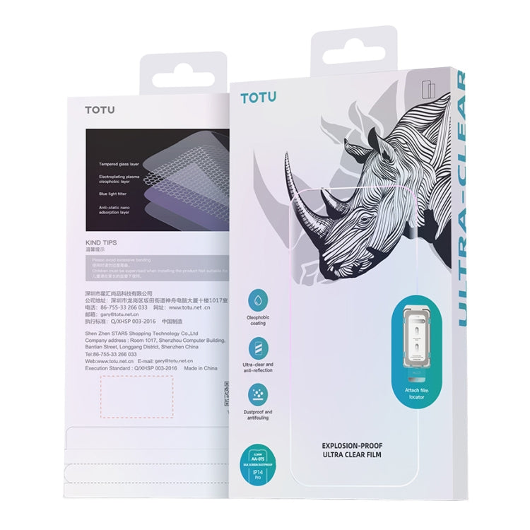 For iPhone 14 Pro Max TOTU AB-075 Ultra Clear Explosion-proof Full Screen Tempered Film with Dust Removal Chamber - free shipping - PMC Jewellery - Order now!