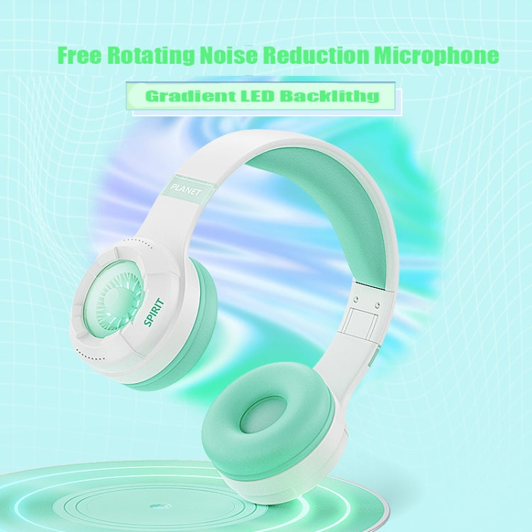 KE25 RGB Light Wireless Stereo Music Bluetooth Headset(Black)