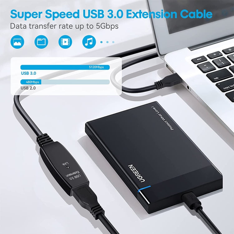 USB 3.0 Male to Female Data Sync Super Speed Extension Cable, Length:20m - free shipping - PMC Jewellery - Order now!