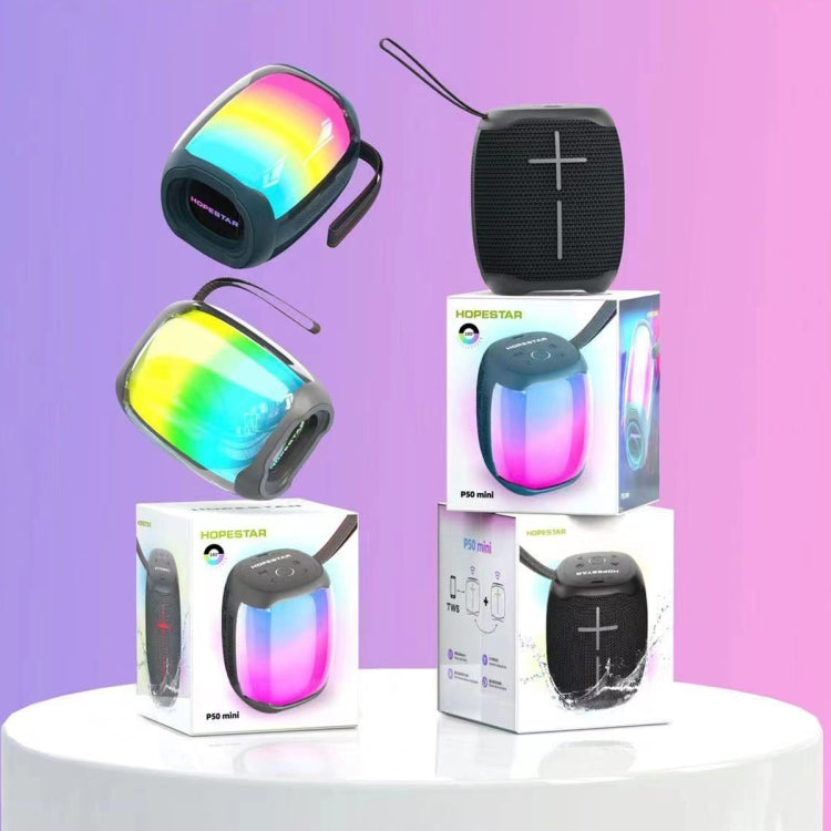 HOPESTAR P50 mini TWS Outdoor RGB Light IPX6Waterproof Bluetooth Speaker(Black) - Waterproof Speaker by HOPESTAR | Online Shopping South Africa | PMC TechLife | Buy Now Pay Later Mobicred