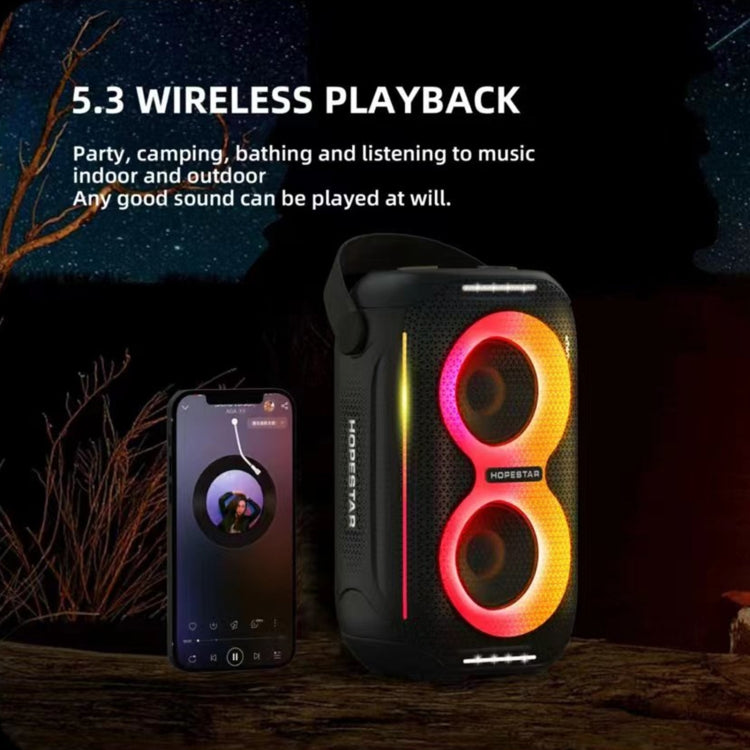 HOPESTAR Party200 mini Portable Tone Pulse RGB Light Bluetooth Speaker(Black)