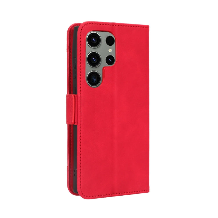 For Samsung Galaxy S23 Ultra 5G Skin Feel Calf Texture Card Slots Leather Phone Case(Red)