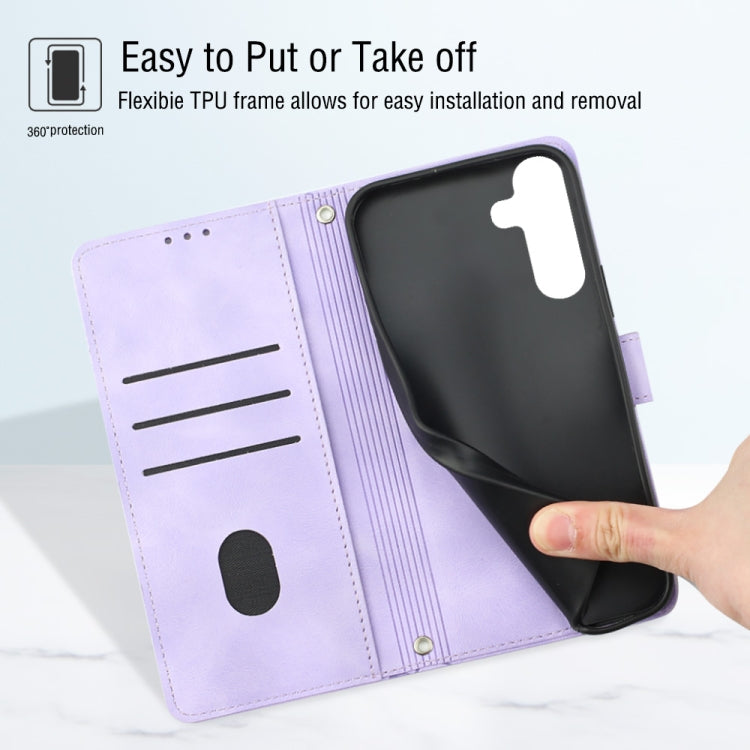 For Samsung Galaxy A14 5G Skin-feel Embossed Leather Phone Case(Light Purple) - free shipping - PMC TechLife - Order now!