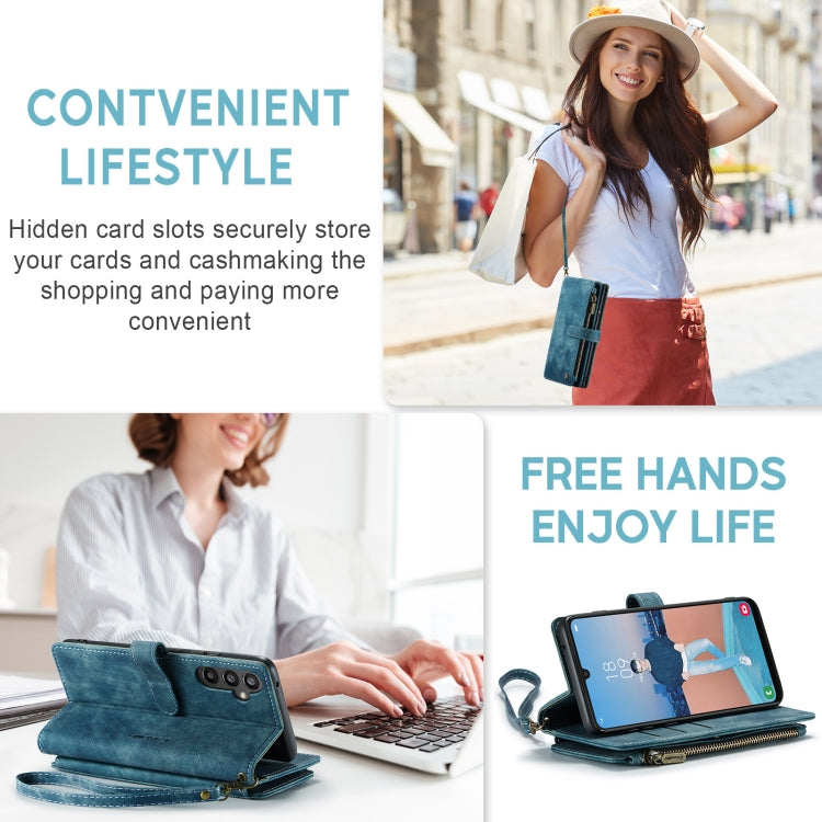 For Samsung Galaxy A34 5G CaseMe C30 Multifunctional Leather Phone Case(Blue) - free shipping - PMC Jewellery - Order now!