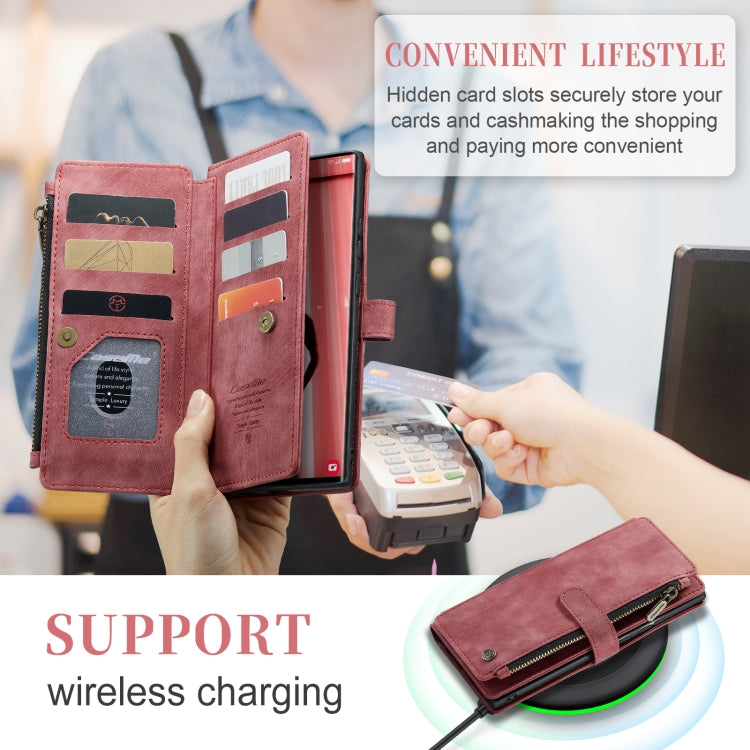 For Samsung Galaxy S23 Ultra 5G CaseMe C30 Multifunctional Leather Phone Case(Red) - Galaxy S23 Ultra 5G Cases by CaseMe | Online Shopping South Africa | PMC TechLife | Buy Now Pay Later Mobicred