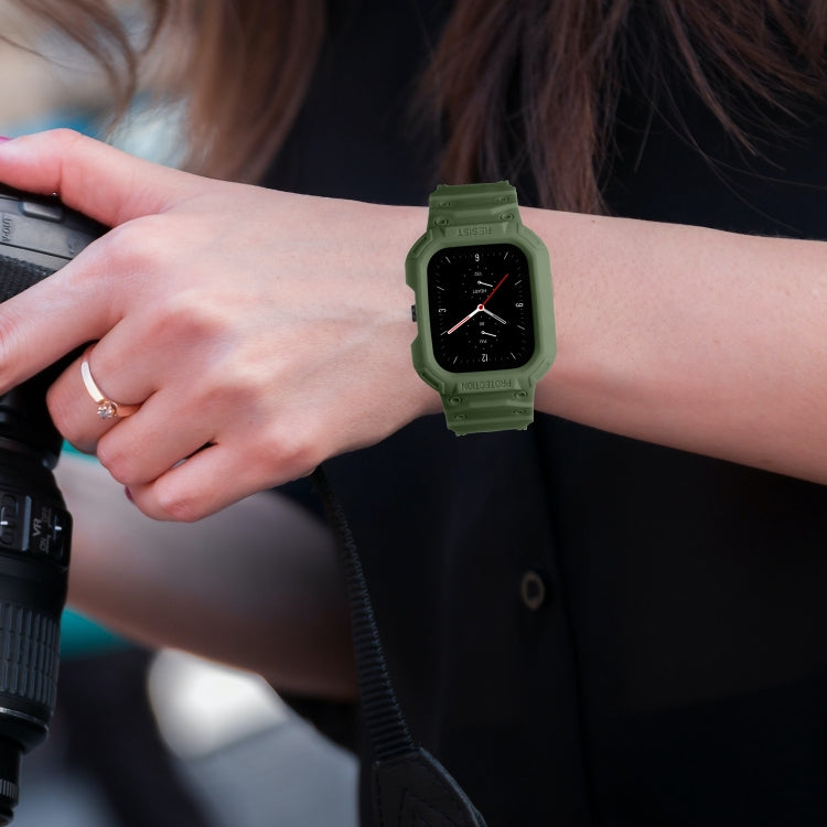 For Amazfit GTS 4 / 3 / 2 / 1 Universal Integrated Silicone Watch Band(Army Green) - Watch Bands by PMC Jewellery | Online Shopping South Africa | PMC Jewellery | Buy Now Pay Later Mobicred