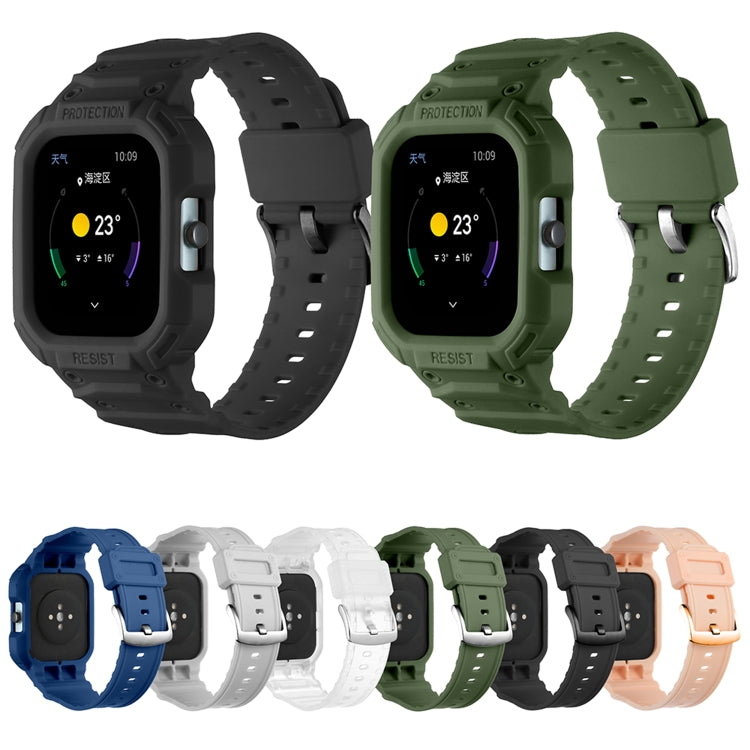 For Amazfit GTS 4 / 3 / 2 / 1 Universal Integrated Silicone Watch Band(Army Green)