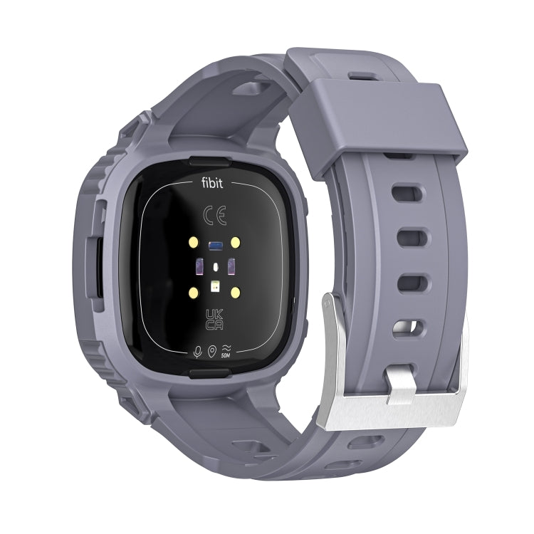 For Fitbit Versa 4 / 3 / Sense 2 / Sense 1 Armor Integrated TPU Watch Band(Grey) - Watch Bands by PMC Jewellery | Online Shopping South Africa | PMC Jewellery | Buy Now Pay Later Mobicred
