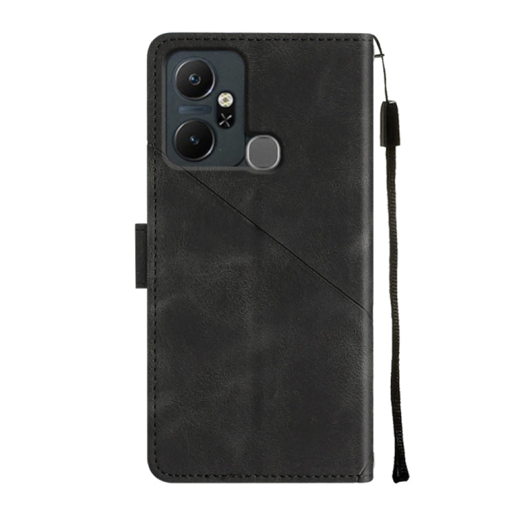 For Infinix Smart 6 Plus X6823 Skin-feel Embossed Leather Phone Case(Black) - free shipping - PMC Jewellery - Order now!