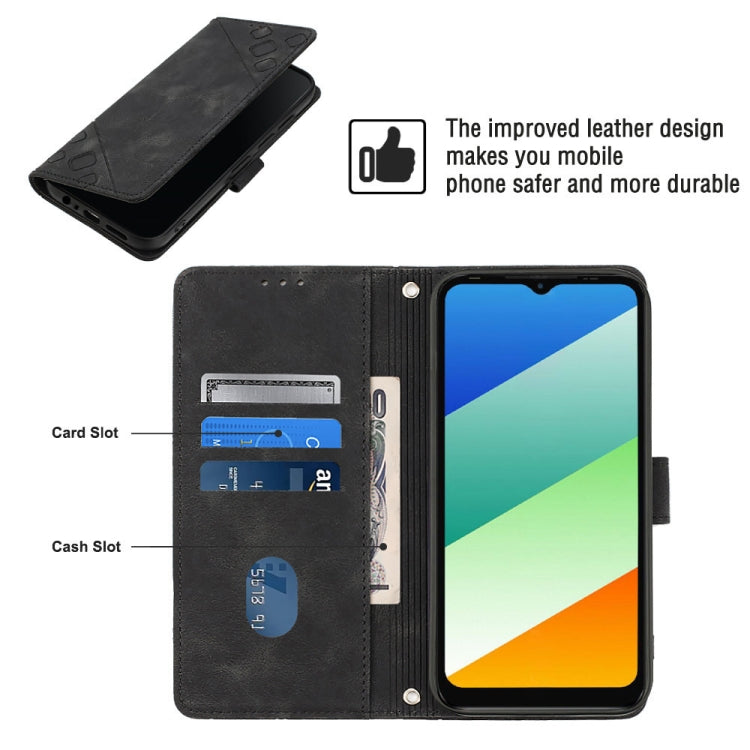For Infinix Smart 6 Plus X6823 Skin-feel Embossed Leather Phone Case(Black) - free shipping - PMC Jewellery - Order now!