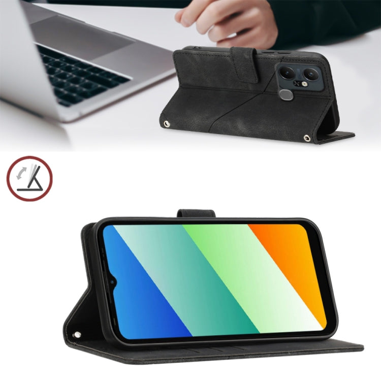 For Infinix Smart 6 Plus X6823 Skin-feel Embossed Leather Phone Case(Black) - free shipping - PMC Jewellery - Order now!