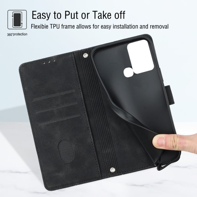 For Infinix Smart 6 Plus X6823 Skin-feel Embossed Leather Phone Case(Black) - free shipping - PMC Jewellery - Order now!