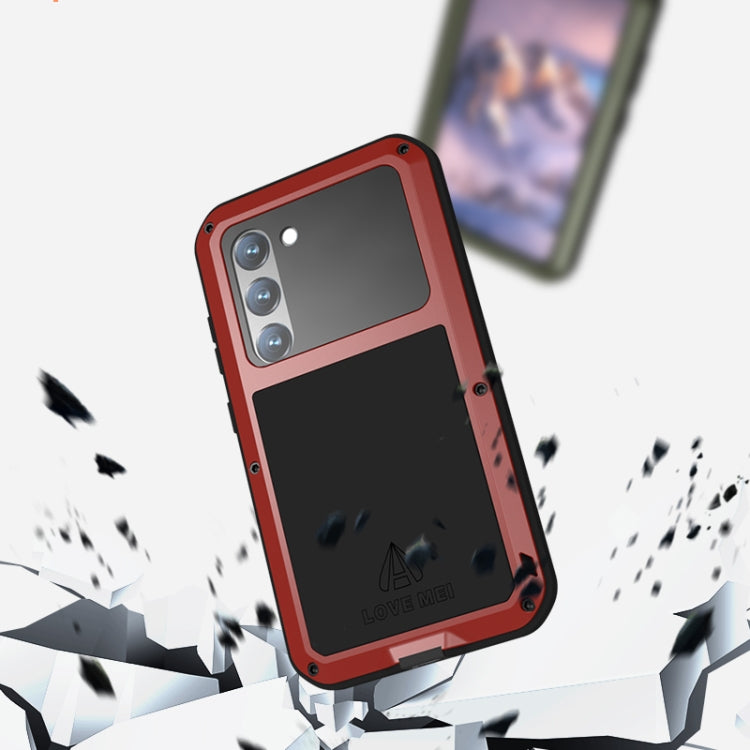 For Samsung Galaxy S23 5G LOVE MEI Metal Shockproof Life Water-resistant Dustproof Phone Case(Black)