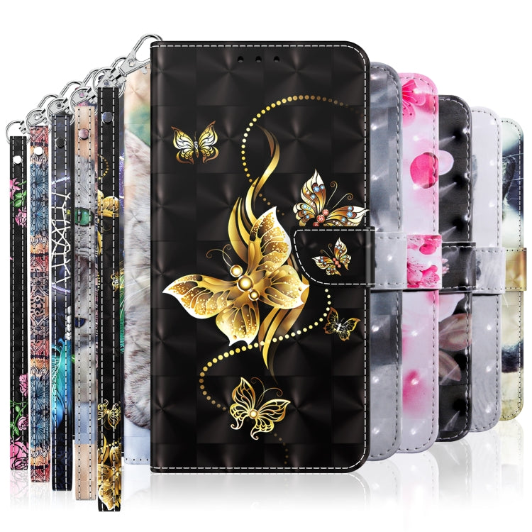 For Samsung Galaxy A24 4G 3D Painted Leather Phone Case(Golden Swallow Butterfly)