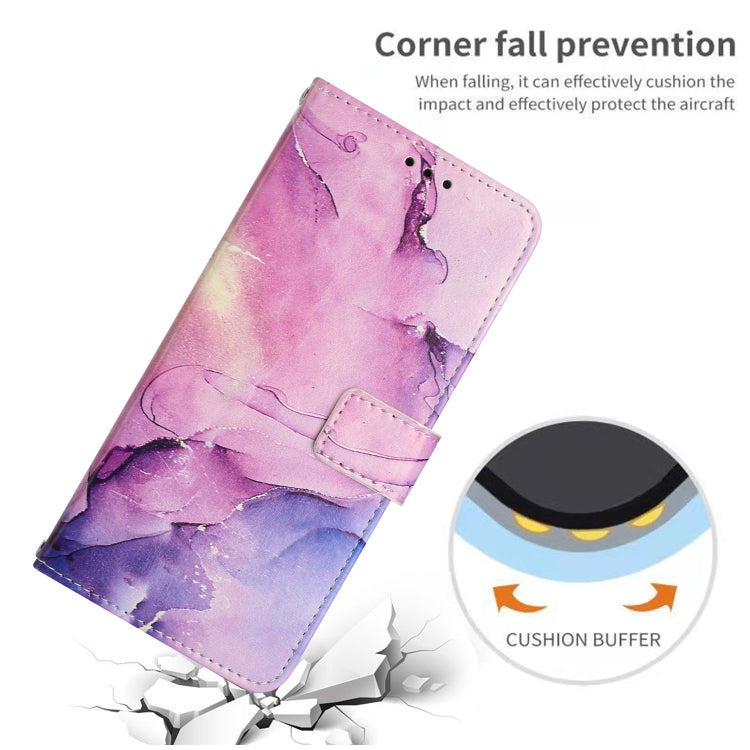 For Motorola Moto G53 5G/G13 4G/G23 4G Painted Marble Pattern Leather Phone Case(Purple)