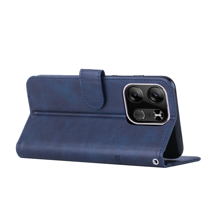 For Tecno Spark Go 2023 Stitching Calf Texture Buckle Leather Phone Case(Blue) - free shipping - PMC Jewellery - Order now!