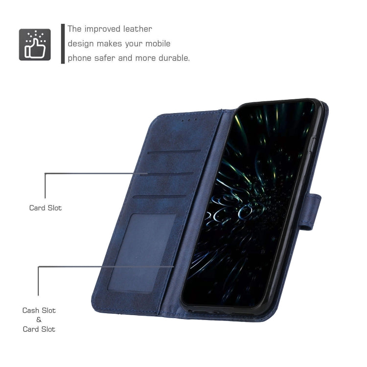 For Tecno Spark Go 2023 Stitching Calf Texture Buckle Leather Phone Case(Blue) - free shipping - PMC Jewellery - Order now!
