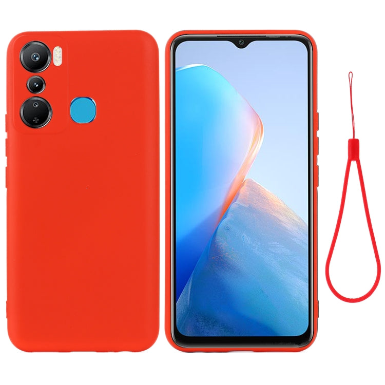 For Infinix Hot 20i X665E Pure Color Liquid Silicone Shockproof Phone Case(Red) - free shipping - PMC Jewellery - Order now!