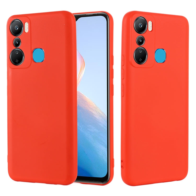 For Infinix Hot 20i X665E Pure Color Liquid Silicone Shockproof Phone Case(Red) - free shipping - PMC Jewellery - Order now!