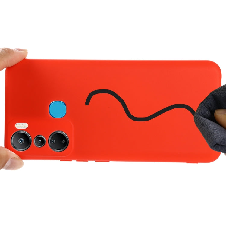 For Infinix Hot 20i X665E Pure Color Liquid Silicone Shockproof Phone Case(Red) - free shipping - PMC Jewellery - Order now!