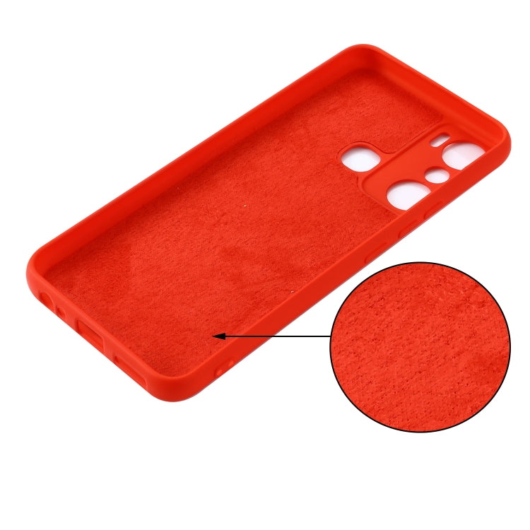 For Infinix Hot 20i X665E Pure Color Liquid Silicone Shockproof Phone Case(Red) - free shipping - PMC Jewellery - Order now!