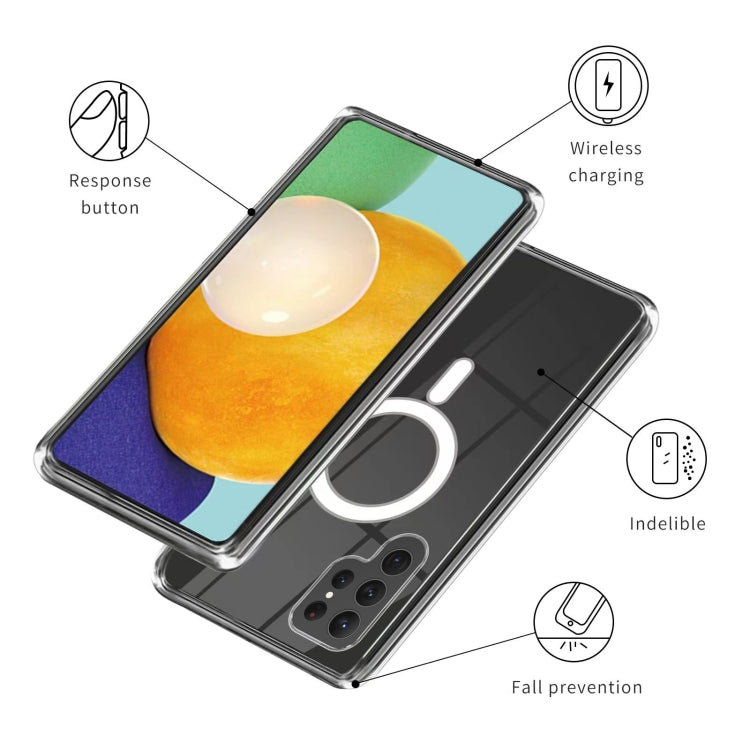 For Samsung Galaxy S23 Ultra 5G MagSafe Magnetic Acrylic TPU Phone Case(Transparent)