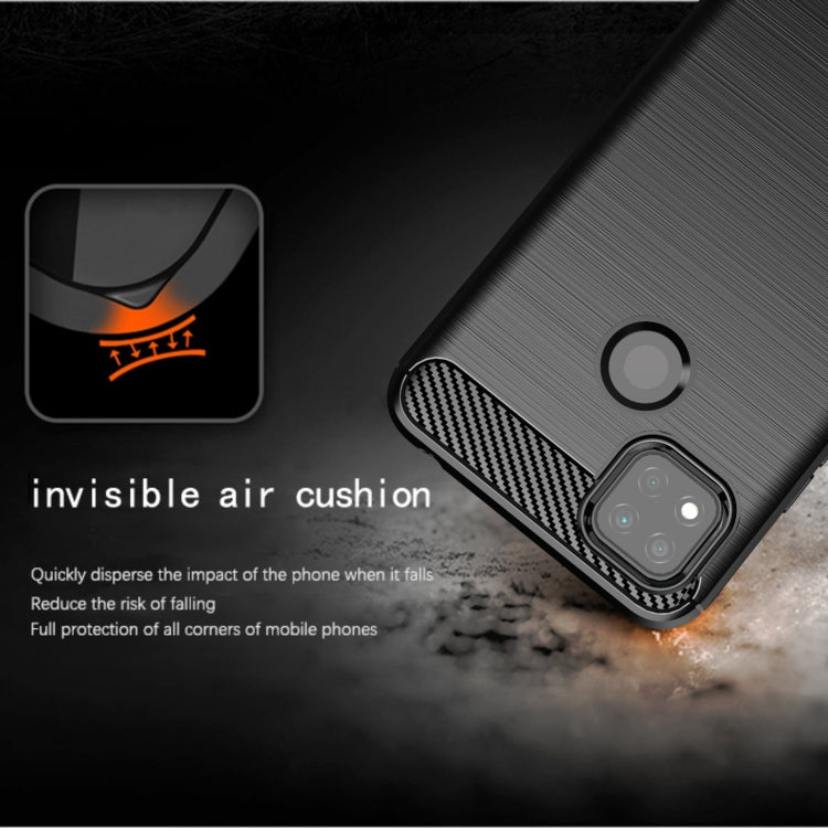 For Xiaomi Redmi 10A Brushed Texture Carbon Fiber TPU Phone Case(Black)