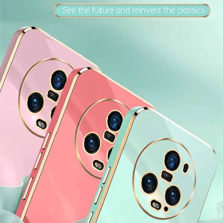For Honor Magic5 Pro 5G XINLI Straight Edge 6D Electroplate TPU Phone Case(Cherry Purple)