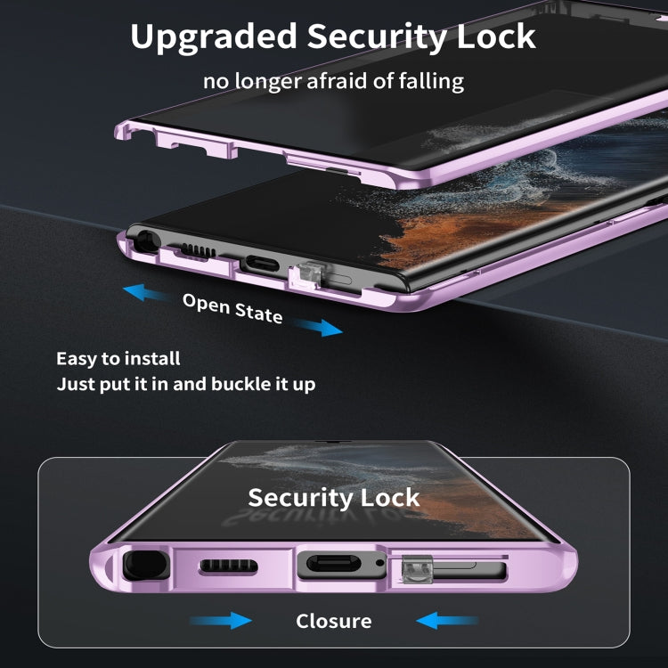 For Samsung Galaxy S23 Ultra 5G HD Full Cover Magsafe Magnetic Metal Tempered Glass Phone Case(Silver) - free shipping - PMC Jewellery - Order now!