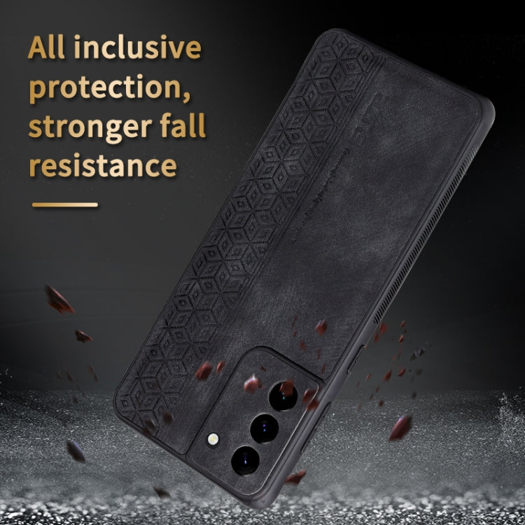 For Samsung Galaxy S21+ 5G AZNS 3D Embossed Skin Feel Phone Case(Brown)