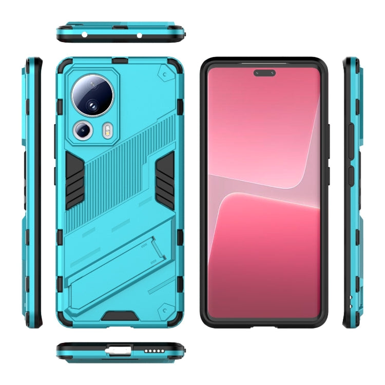 For Xiaomi 13 Lite Punk Armor 2 in 1 PC + TPU Shockproof Phone Case with Holder(Blue)
