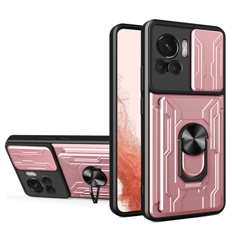 For Motorola Edge 30 Ultra 5G / Moto X30 Pro Sliding Camshield TPU+PC Phone Case with Card Slot(Rose Gold) - free shipping - PMC Jewellery - Order now!