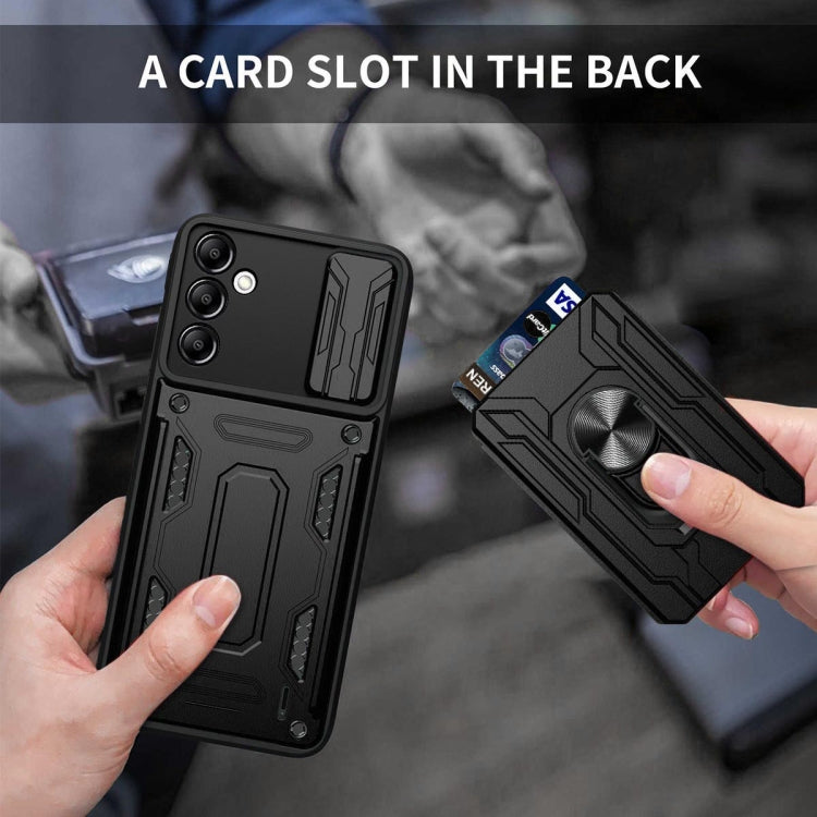 For Samsung Galaxy A14 5G / 4G Sliding Camshield TPU+PC Phone Case with Card Slot(Blue) - free shipping - PMC TechLife - Order now!