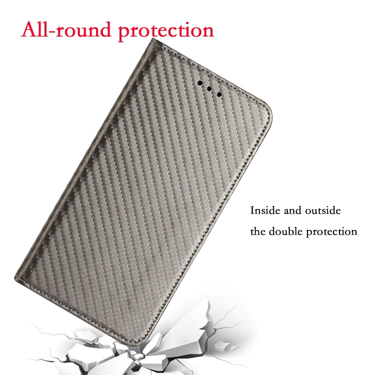 For Samsung Galaxy A24 4G Carbon Fiber Texture Magnetic Flip Leather Phone Case(Grey) - free shipping - PMC TechLife - Order now!