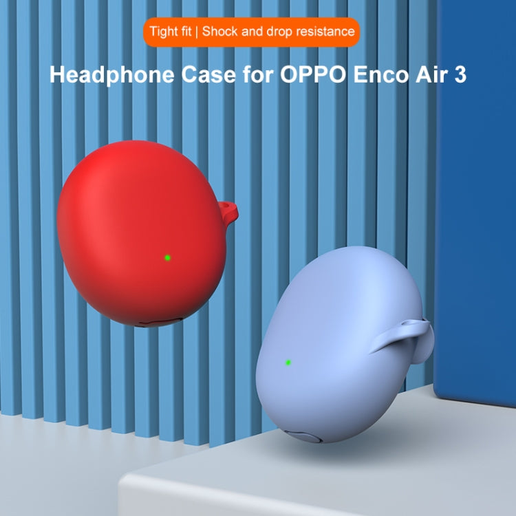For OPPO Enco Air 3 Silicone Wireless Earphone Protective Case(Deep Green)