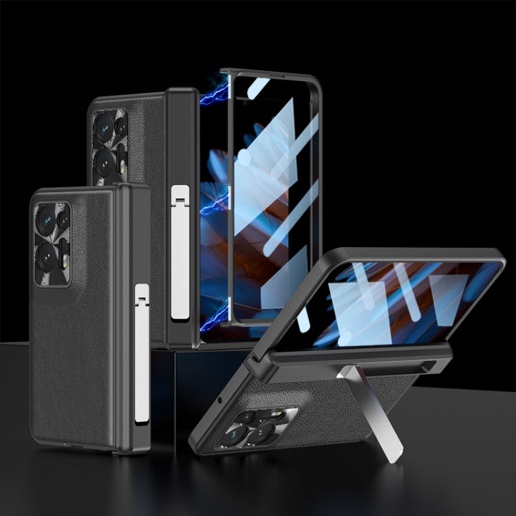 For OPPO Find N2 GKK Magnetic Hinge Flip Leather Phone Case with Holder(Black) - free shipping - PMC Jewellery - Order now!
