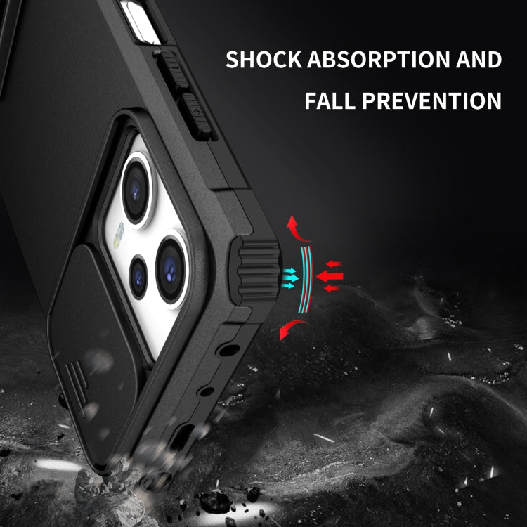 For Xiaomi Redmi Note 12 Pro 5G / Poco X5 Pro Stereoscopic Holder Sliding Camshield Phone Case(Black)