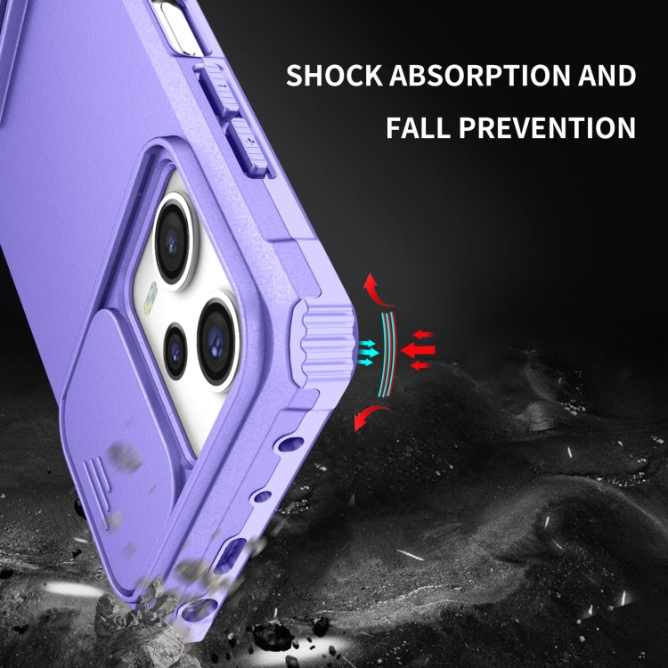 For Xiaomi Redmi Note 12 Pro 5G / Poco X5 Pro Stereoscopic Holder Sliding Camshield Phone Case(Purple)