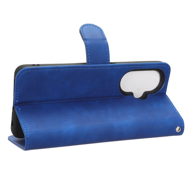 For OnePlus Nord CE 3 Skin Feel Magnetic Flip Leather Phone Case(Blue)