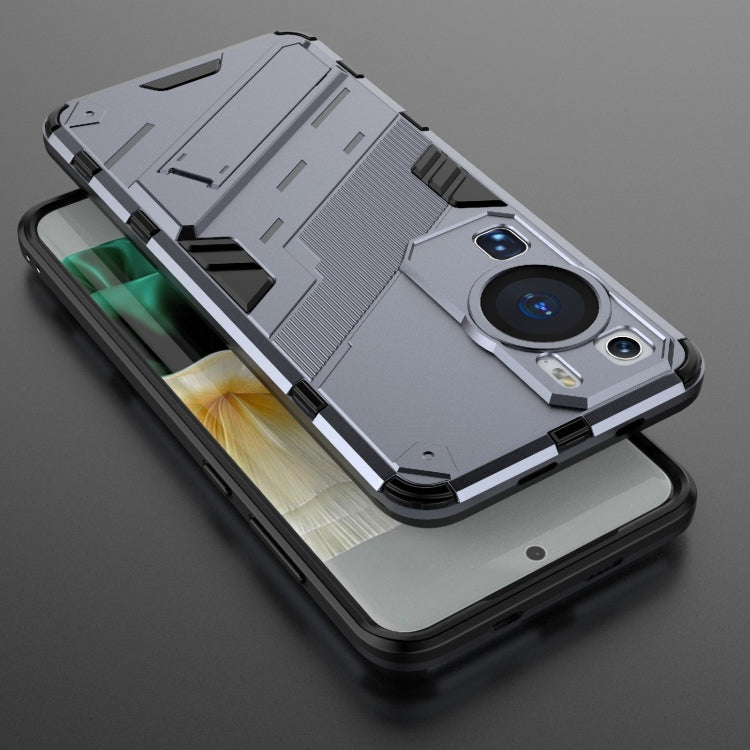 For Huawei P60 Punk Armor 2 in 1 PC + TPU Shockproof Phone Case with Invisible Holder(Grey) - free shipping - PMC TechLife - Order now!