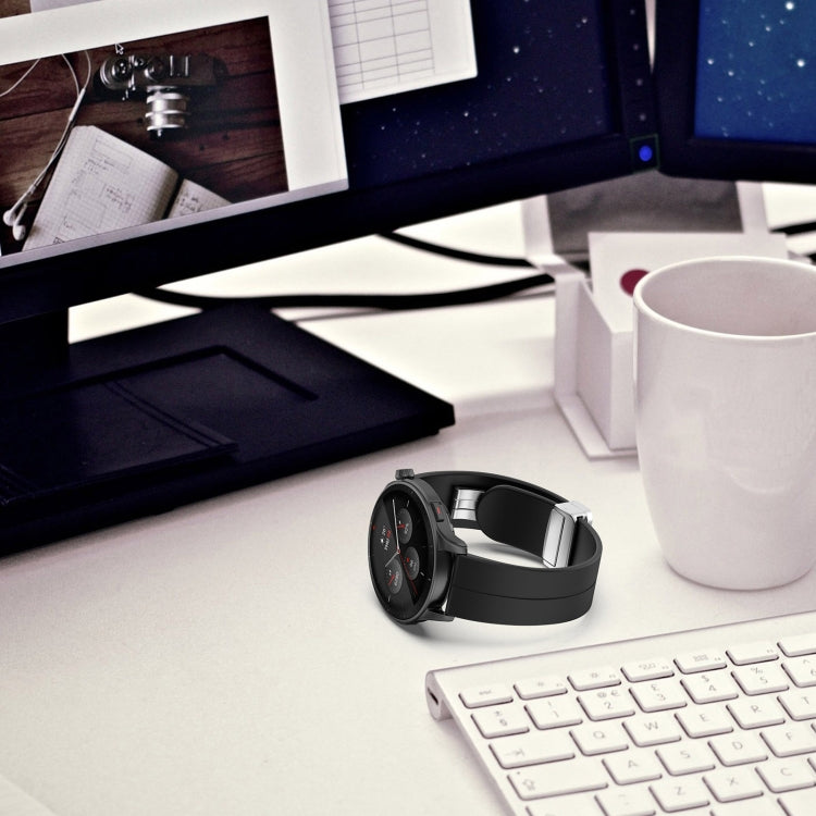 For Amazfit GTR 4 Magnetic Fold Clasp Silver Buckle Silicone Watch Band(Space Grey) - by PMC TechLife | Online Shopping South Africa | PMC TechLife